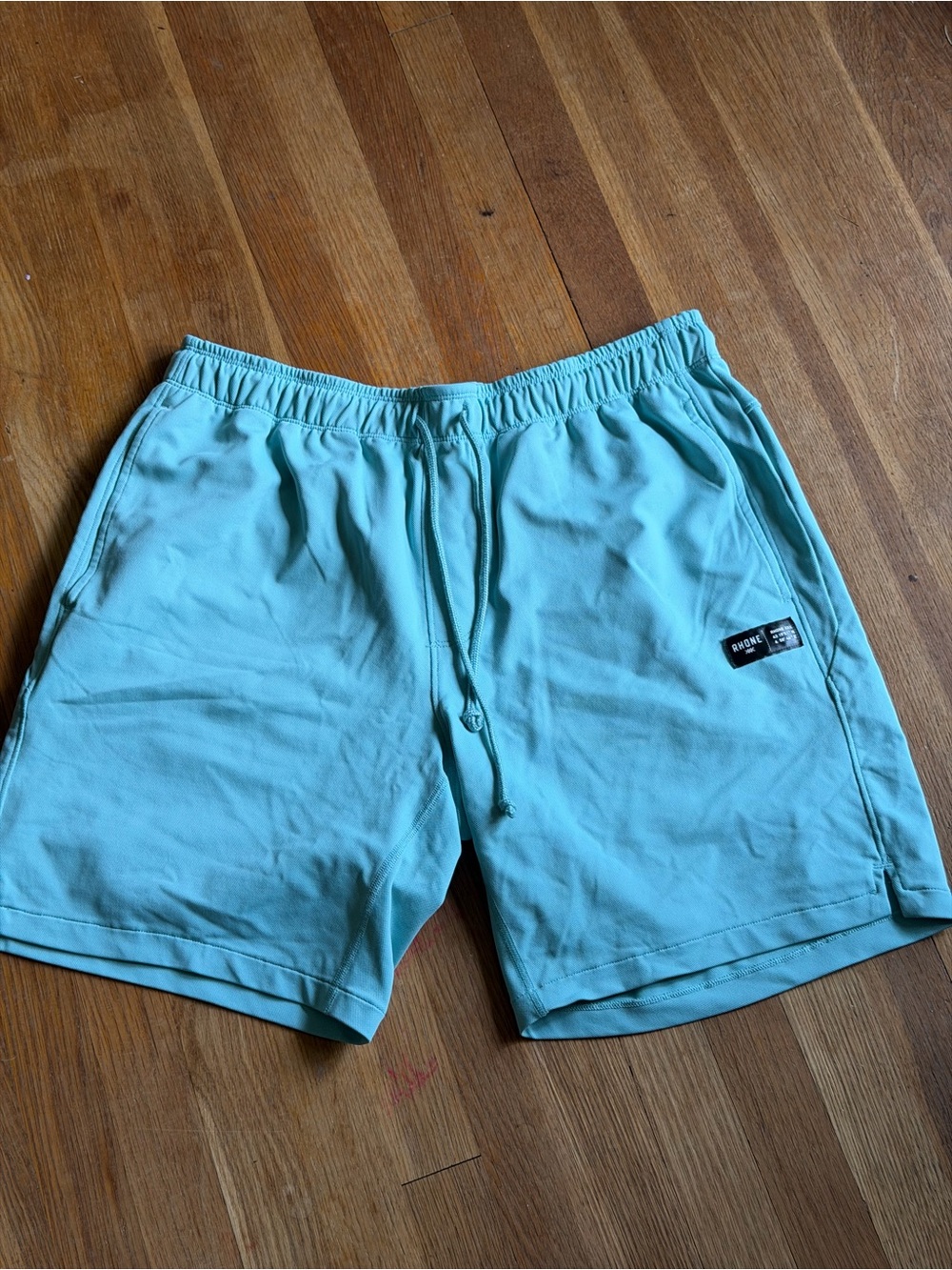 RHÔNE Teal Retro Session Shorts Drawstring Size M